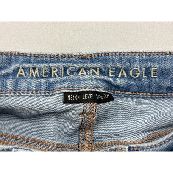 American Eagle Women's Super Hi-Rise Flare Blue Denim Jeans - Size 2 (24x30) - Picture 4 of 6